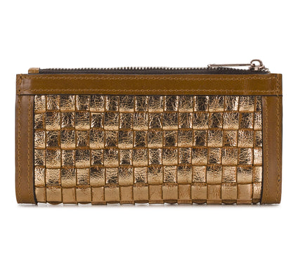 Patricia Nash Nazari Wallet-Vintage DistressedMetallic Woven
