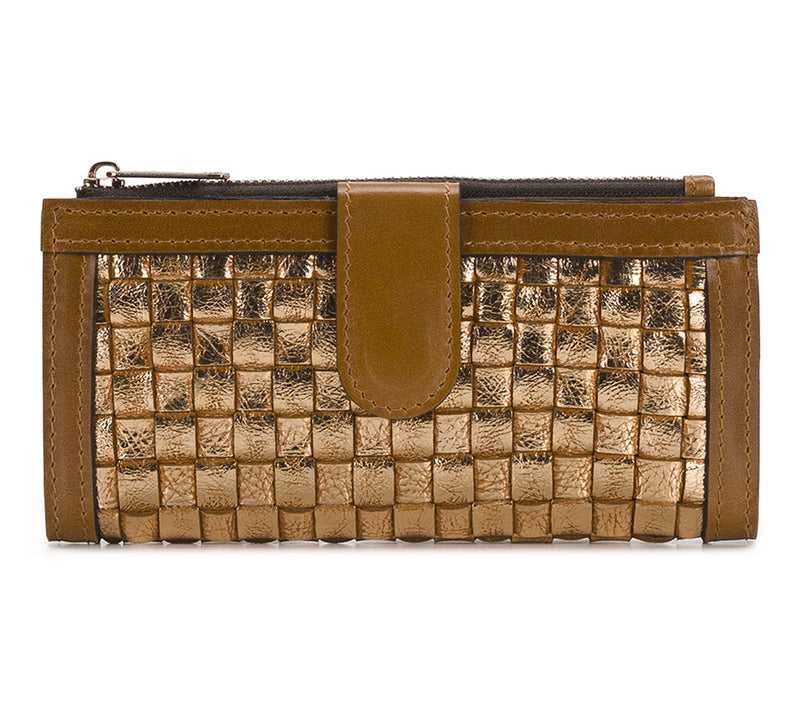 Patricia Nash Nazari Wallet-Vintage DistressedMetallic Woven — View 5