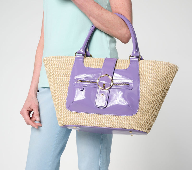 "As Is" Kim Gravel Glam Harbor Raffia Tote — View 4
