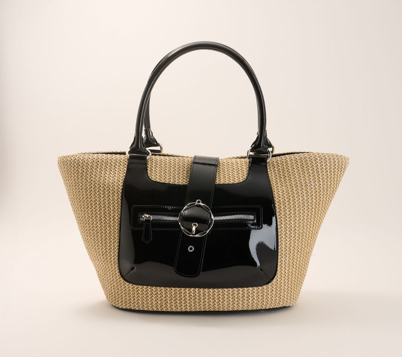 "As Is" Kim Gravel Glam Harbor Raffia Tote — View 11