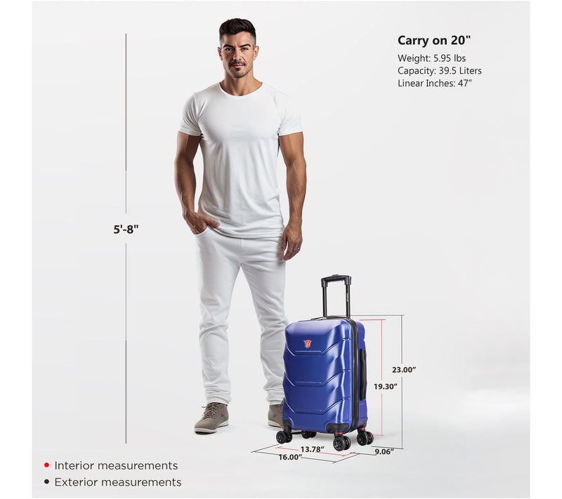 DUKAP Zonix Lightweight Hardside Spinner Luggage 20" Carry-on — View 2