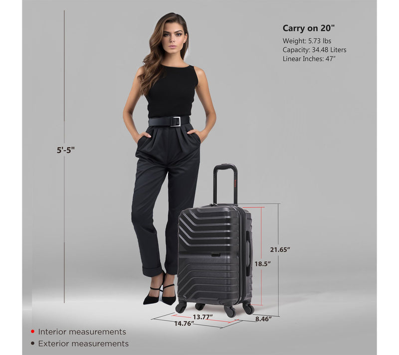 InUSA Aurum Lightweight Hardside Spinner 20in Carry-On Luggage — View 2