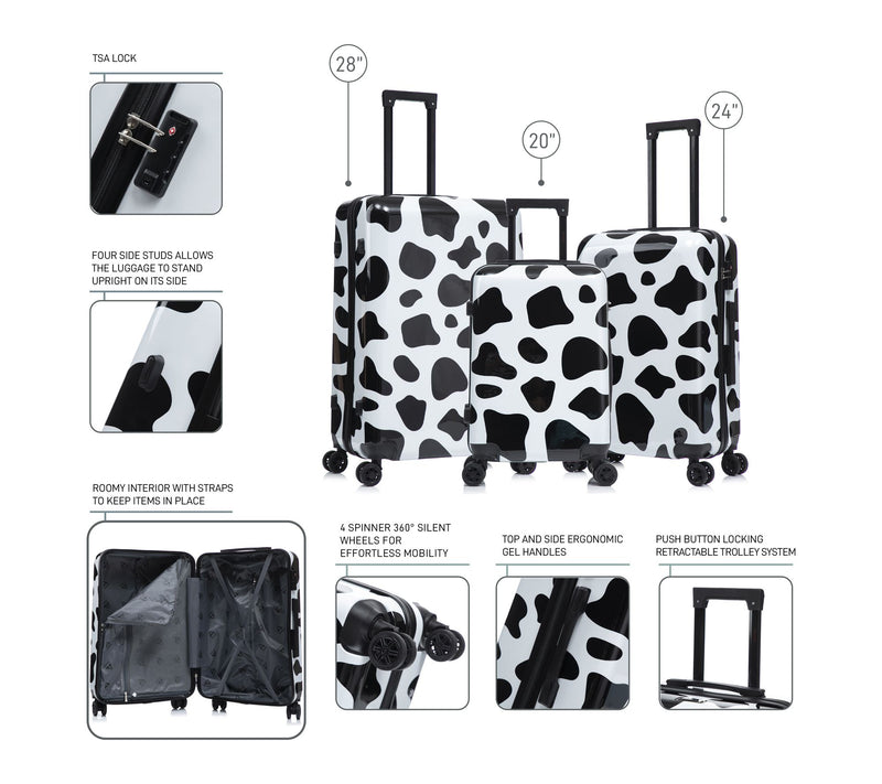 InUSA Prints Lightweight Hardside Spinner 3 Piece Luggage — View 3