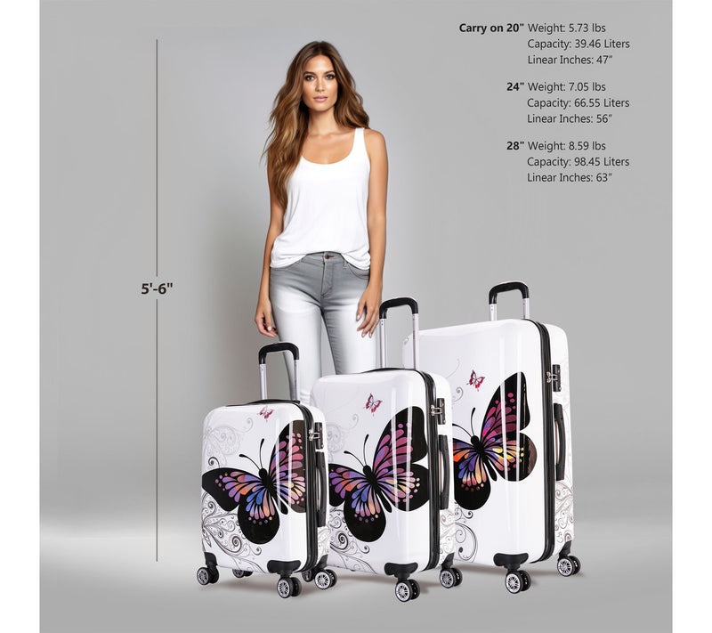 InUSA PRINTS Lightweight Hardside Spinner 3 Piece Set — View 3