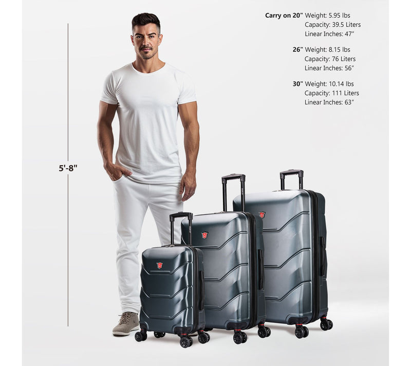 DUKAP Zonix Lightweight Hardside 3 Piece Luggage Set — View 2
