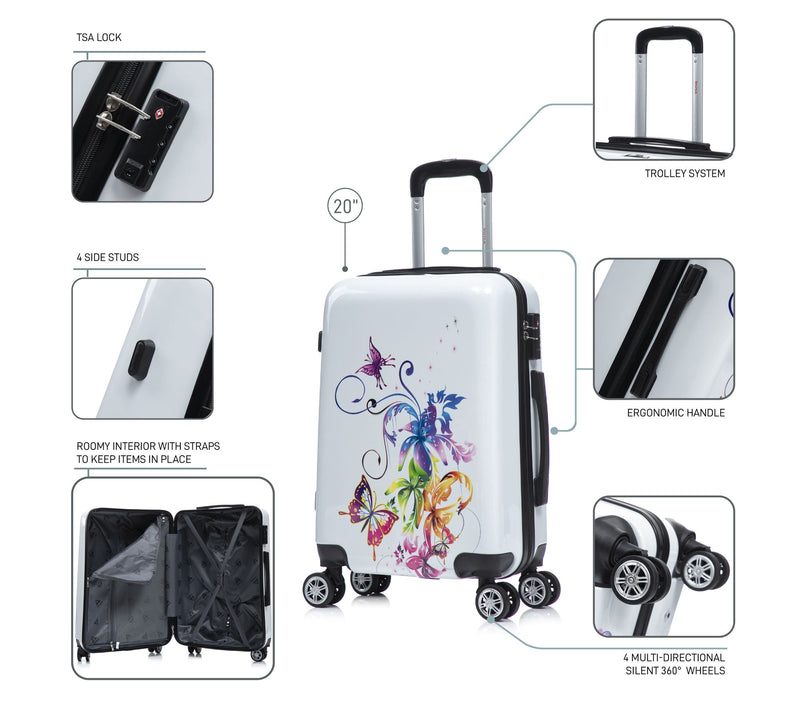 InUSA Prints Lightweight Hardside Spinner 20" Carry On — View 3