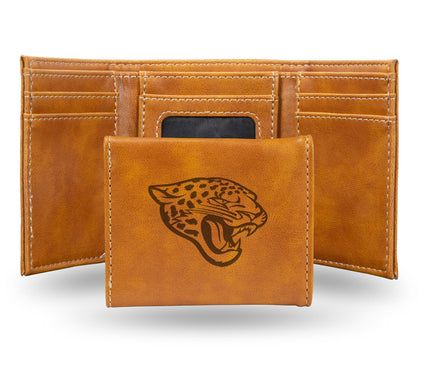 Rico NFL Laser-Engraved Brown Trifold Wallet