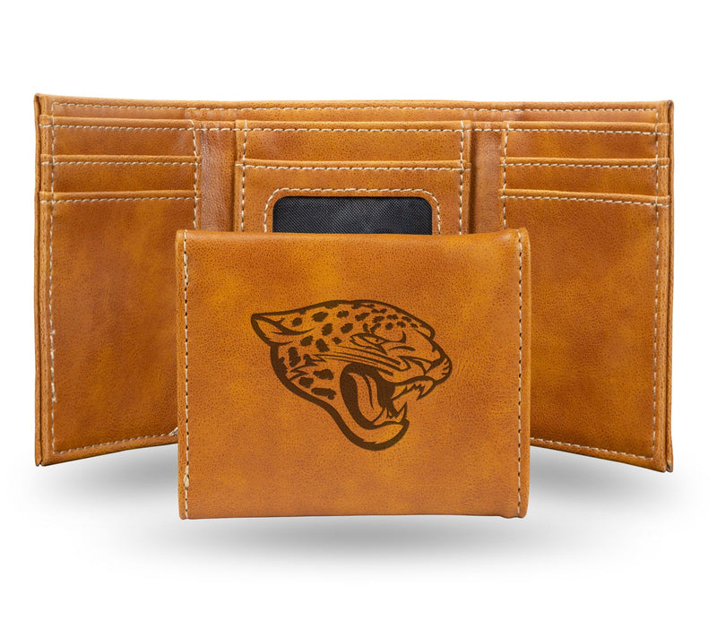 Rico NFL Laser-Engraved Brown Trifold Wallet — Main view
