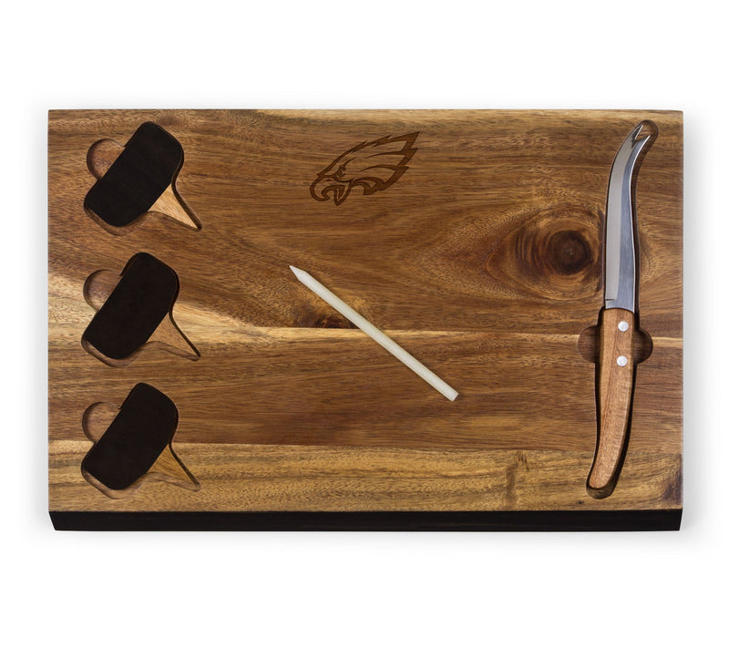 Picnic Time NFL Delio Acacia Cheese Cutting Board with Tools — Main view