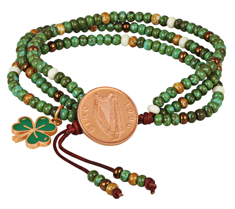 American Coin Treasures Irish Penny Coin Bead Bracelet — Main view