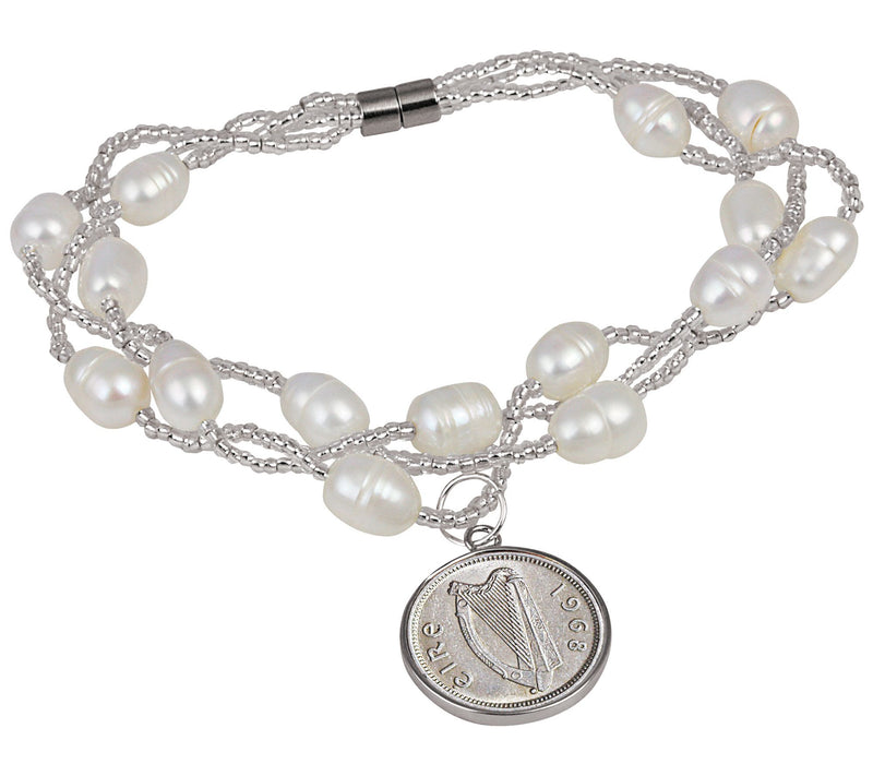 Irish Three Pence Magnetic Closure Coin Bracelet — Main view