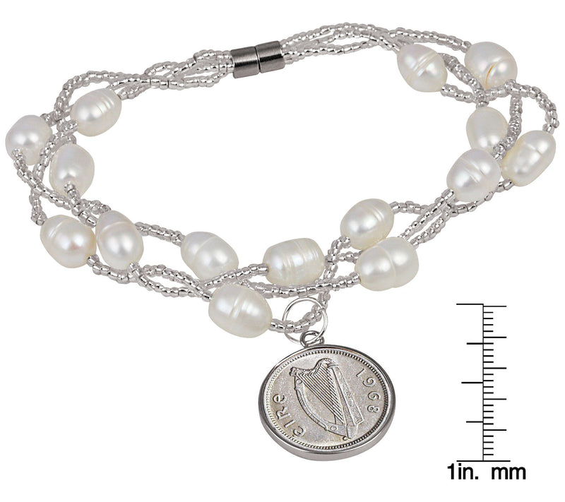 Irish Three Pence Magnetic Closure Coin Bracelet — View 2