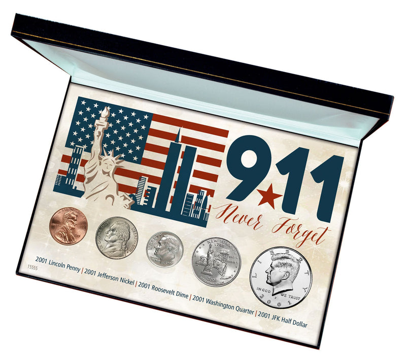 9-11 Never Forget Coin Collection in Display Box — Main view