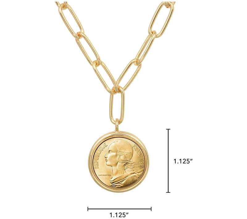 American Coin French Goldtone Paper Clip Necklace — View 4