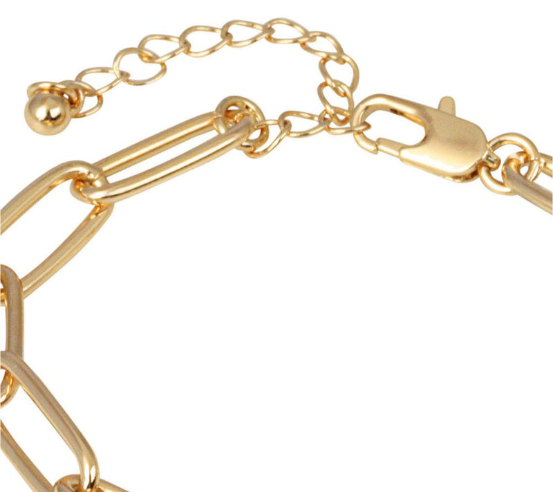 Irish Penny Coin Goldtone Elongated Link Bracel t — View 4