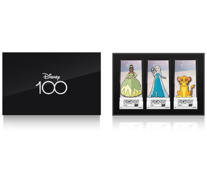 Disney 100 FiGPiN Deluxe Pin Set: Elsa, Simba, Tiana