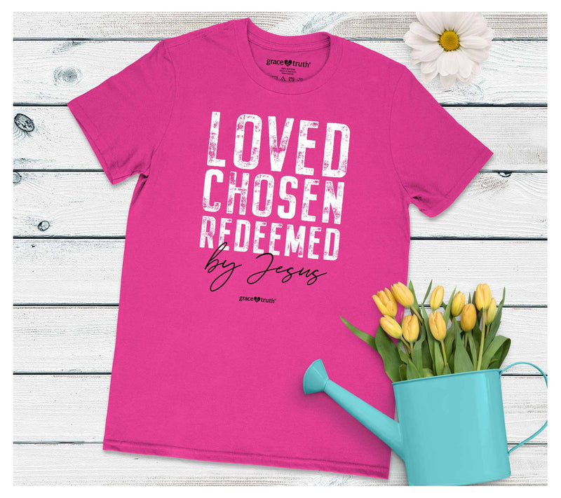 grace & truth Women's T - Loved Chosen Redeemed — View 3