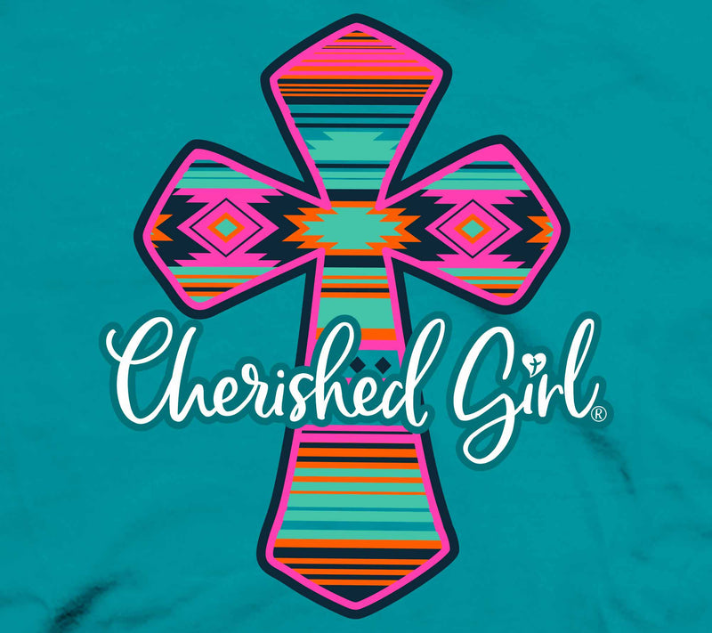 Cherished Girl Adult T - Serape Cross — View 5