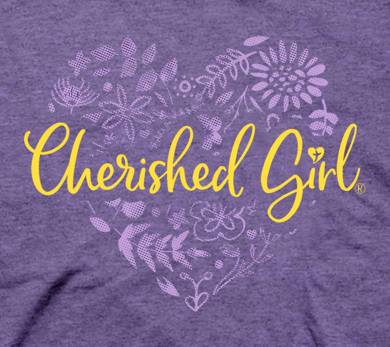 Cherished Girl Adult T - Love Never Fails Floral — View 3