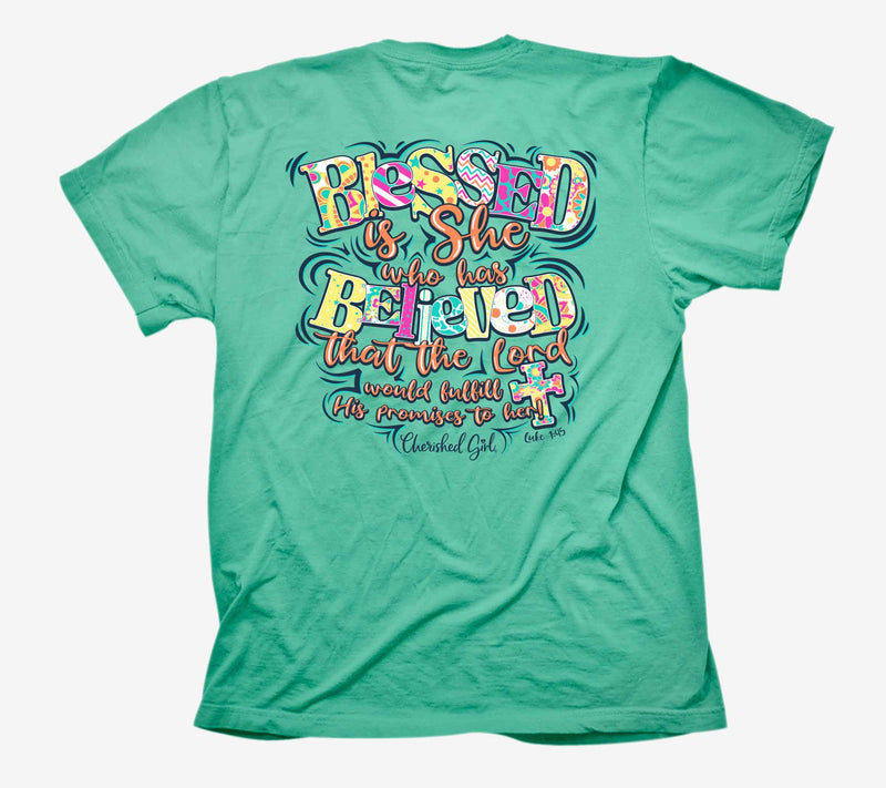 Cherished Girl Adult T - Blessed Is She — View 4