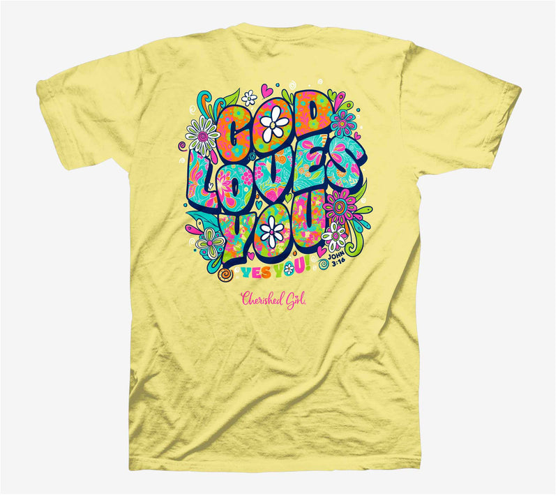Cherished Girl Adult T - God Loves You — Main view