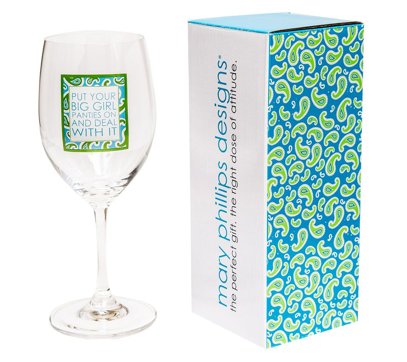 Mary Phillips Put Your Big Girl Panties On Giftable Wine Glass — View 4