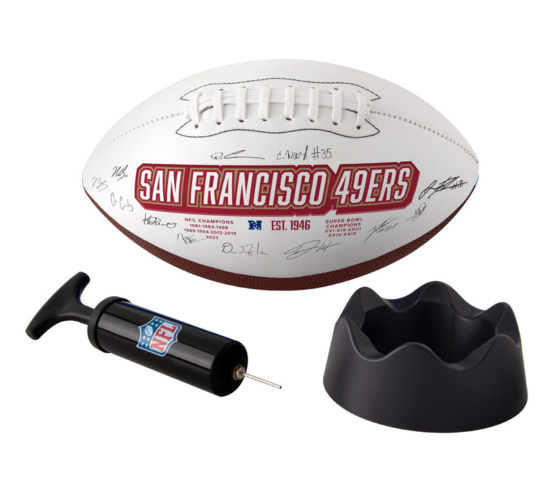 NFL 2024 Team Roster Signature Football w/ Stand & Pump — Main view