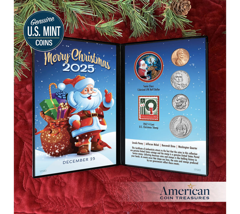 American Coin Treasures 2025 Santa Coin Greeting Card — View 2