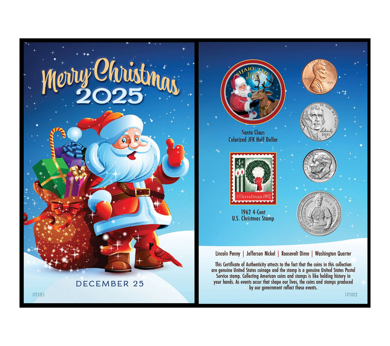 American Coin Treasures 2025 Santa Coin Greeting Card — Main view