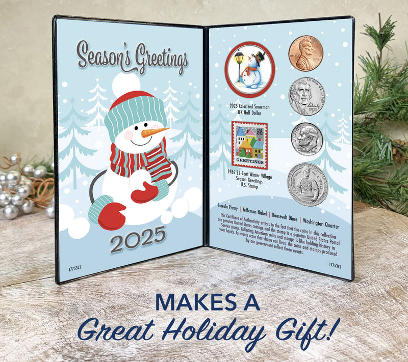 American Coin Treasures 2025 Snowman Collectibl e Greeting Car — View 2
