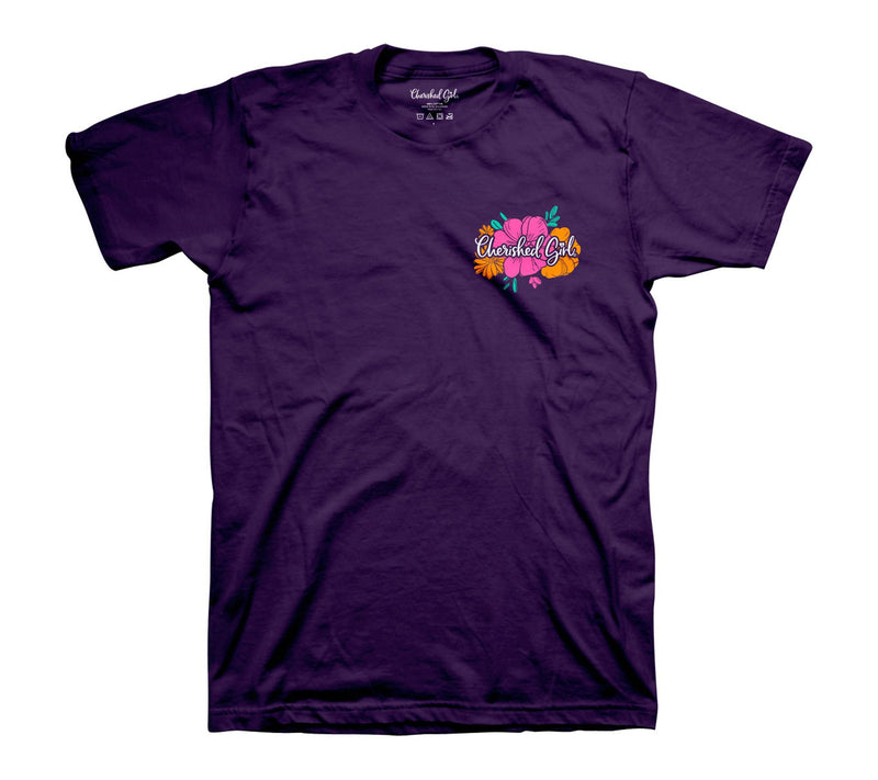 Cherished Girl Adult T - Floral Cross — Main view
