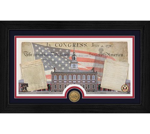 USA 250th Anniversary Bronze Coin Panoramic Frame — Main view