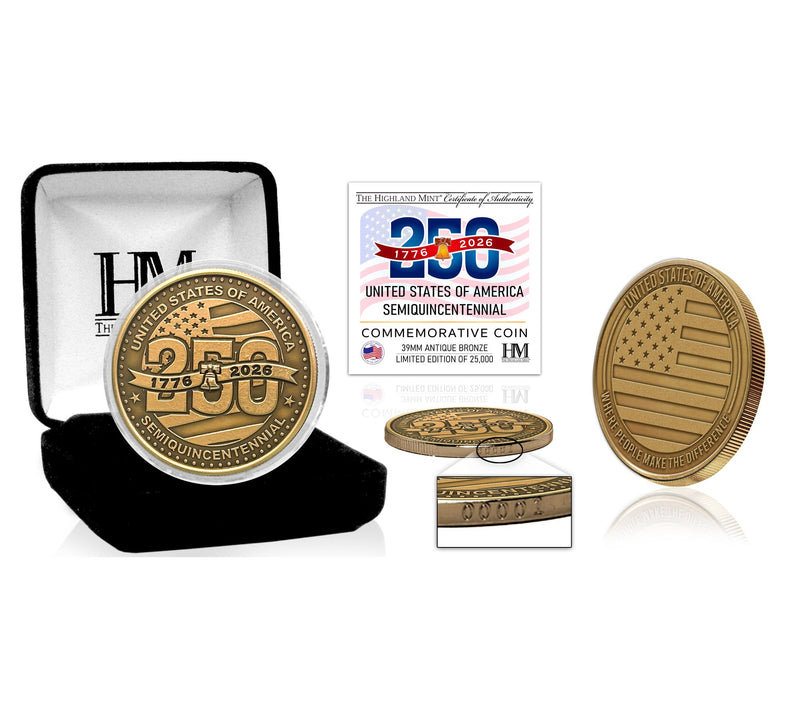USA 250th Anniversary AntiqueBronze Coin — Main view
