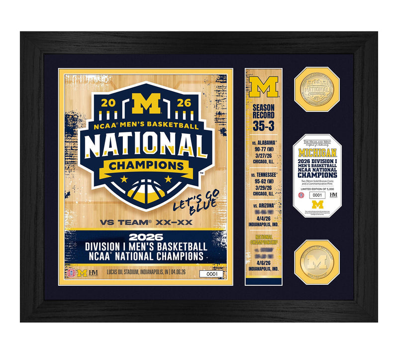 Michigan Wolver ines 2026 NCAA Men's Basketbal l Champs Frame — Main view
