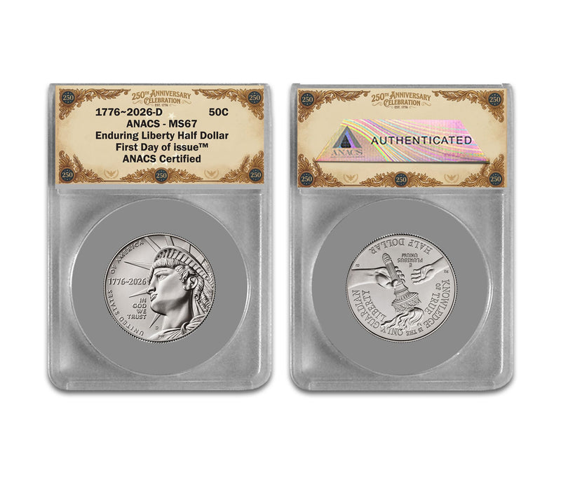 2026 Enduring Liberty Half Dollar D Mint Anacs MS67 FDOI — Main view