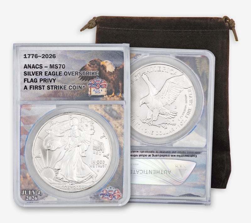 2026 Denver Daniel Carr Dual Date OverstrikeFlag ANACS 70 — Main view
