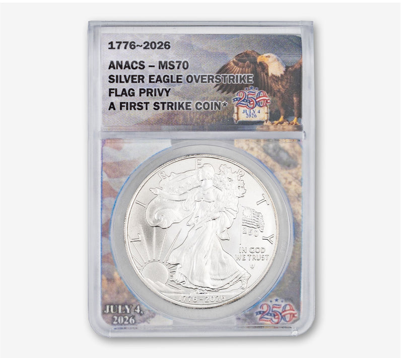 2026 Denver Daniel Carr Dual Date OverstrikeFlag ANACS 70 — View 2