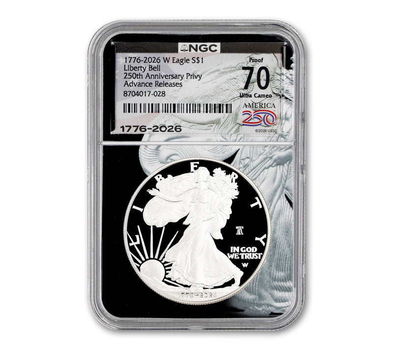 2026 Silver Eagle Proof Black Eagle Core NGC70 Advan Releases — View 2