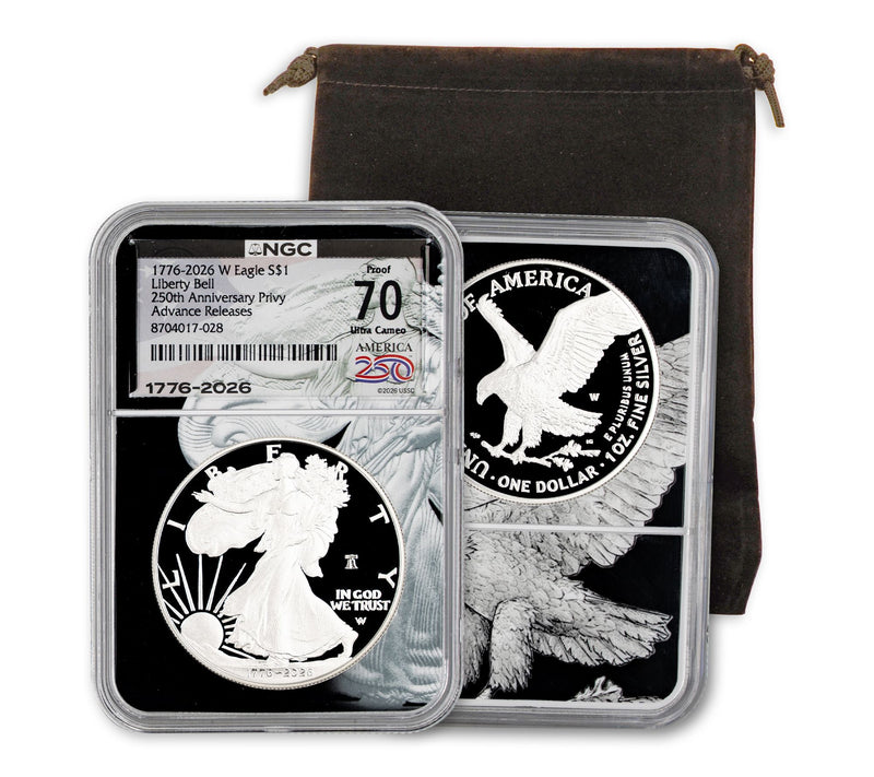 2026 Silver Eagle Proof Black Eagle Core NGC70 Advan Releases — Main view