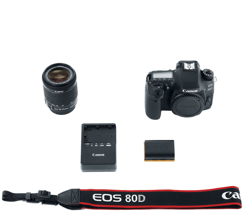 Canon EOS 80D 24MP DSLR Camera w/ 18-55mm Lens, Bag and SD Card — View 5