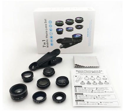 Xqisit 7-in-1 Mobile Photo Camera Lens Set with Case for Smartphone