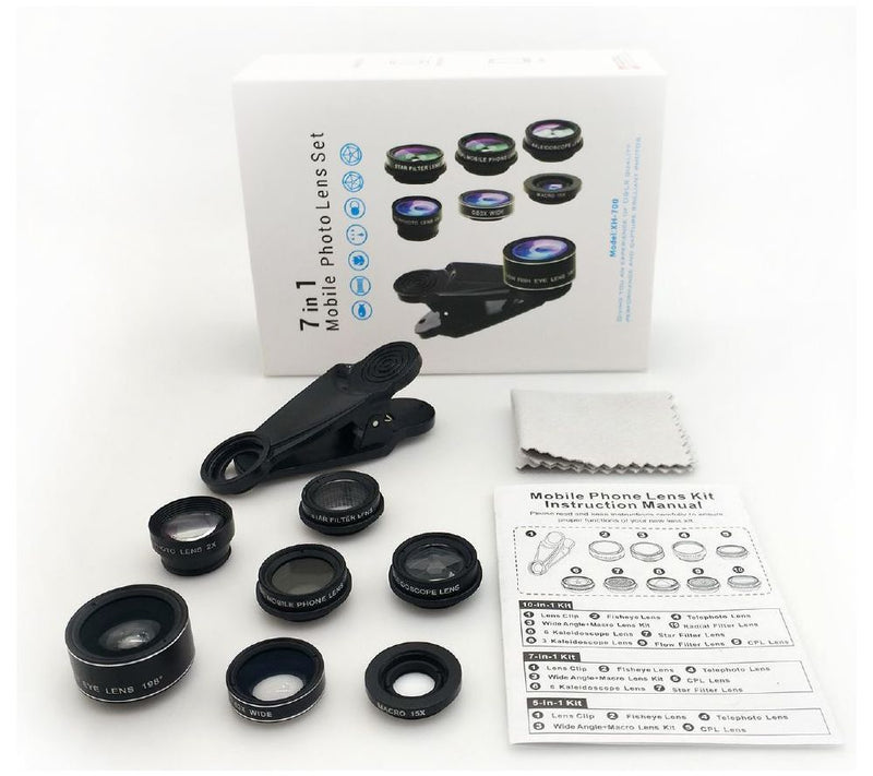 Xqisit 7-in-1 Mobile Photo Camera Lens Set with Case for Smartphone — Main view