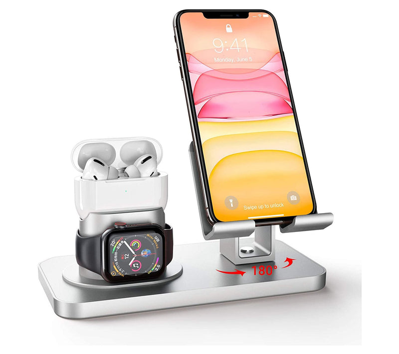 3-in-1 Desk Stand for Apple Watch Tablets, Phone & AirPods — View 8