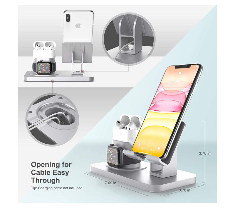 3-in-1 Desk Stand for Apple Watch Tablets, Phone & AirPods — View 9