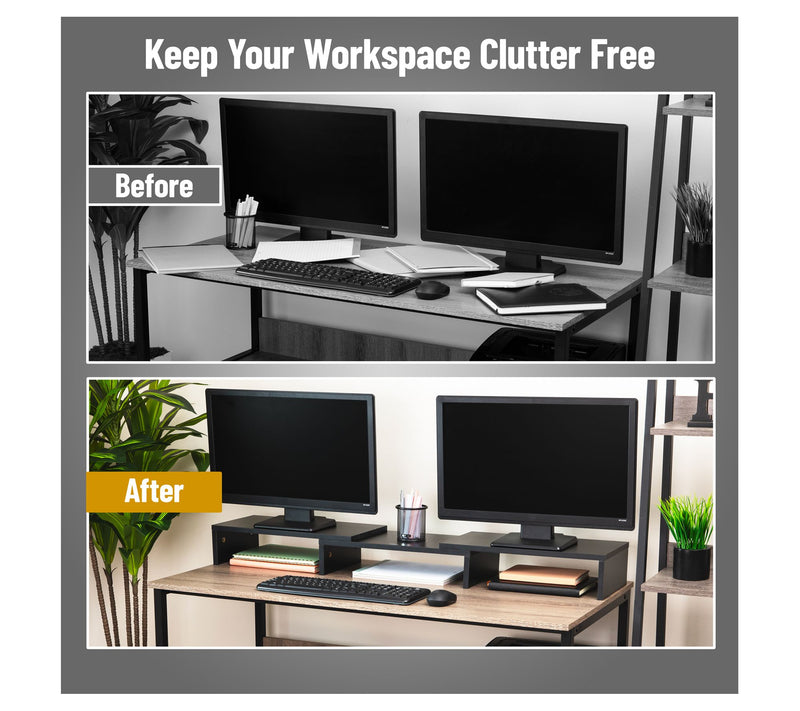 Mind Reader Adjustable MDF Dual Monitor Riser — View 8