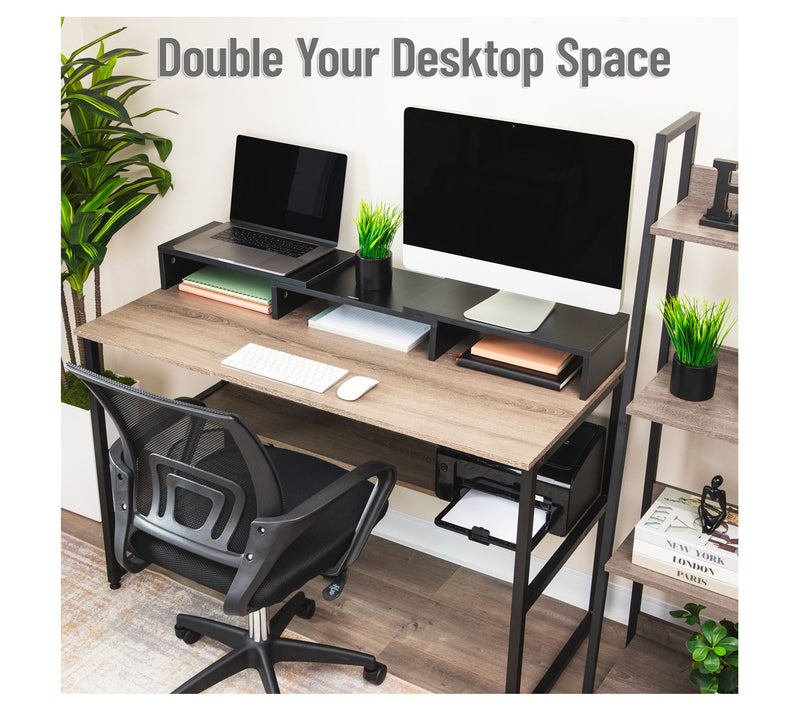 Mind Reader Adjustable MDF Dual Monitor Riser — View 6