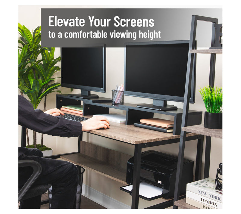 Mind Reader Adjustable MDF Dual Monitor Riser — View 4