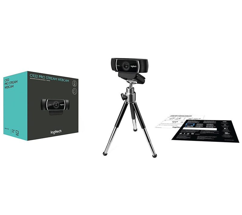 Logitech C922 Pro Stream Webcam with Tripod and Mounting Clip — View 2