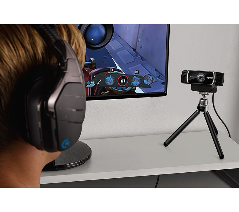 Logitech C922 Pro Stream Webcam with Tripod and Mounting Clip — View 8