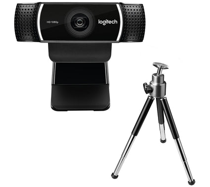 Logitech C922 Pro Stream Webcam with Tripod and Mounting Clip